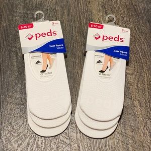 2 packs of low sport liner ped white socks